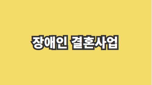 장애인 결혼사업